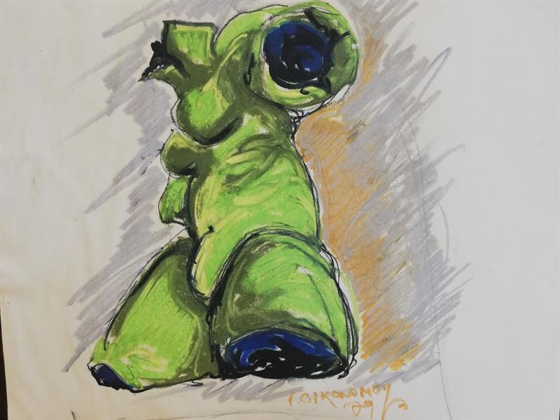 Nudo a pastello verde